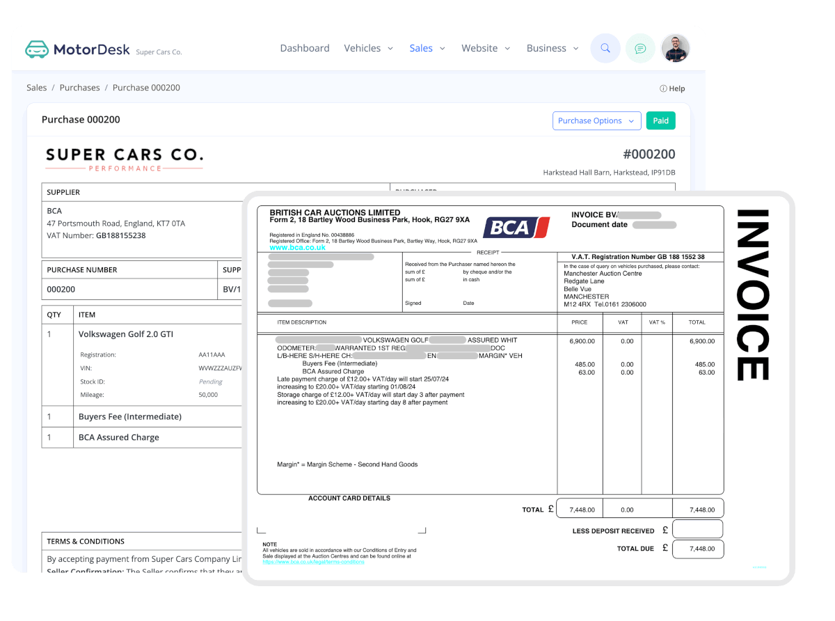 Car Sales AI - AI OCR Invoice Reader MotorDesk - Car Sales AI - AI OCR Invoice Reader