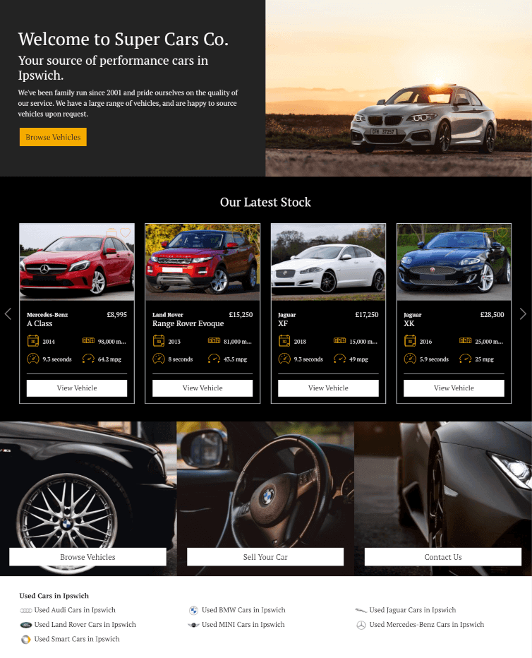 MotorDesk - Car Sales Website - Website Modules