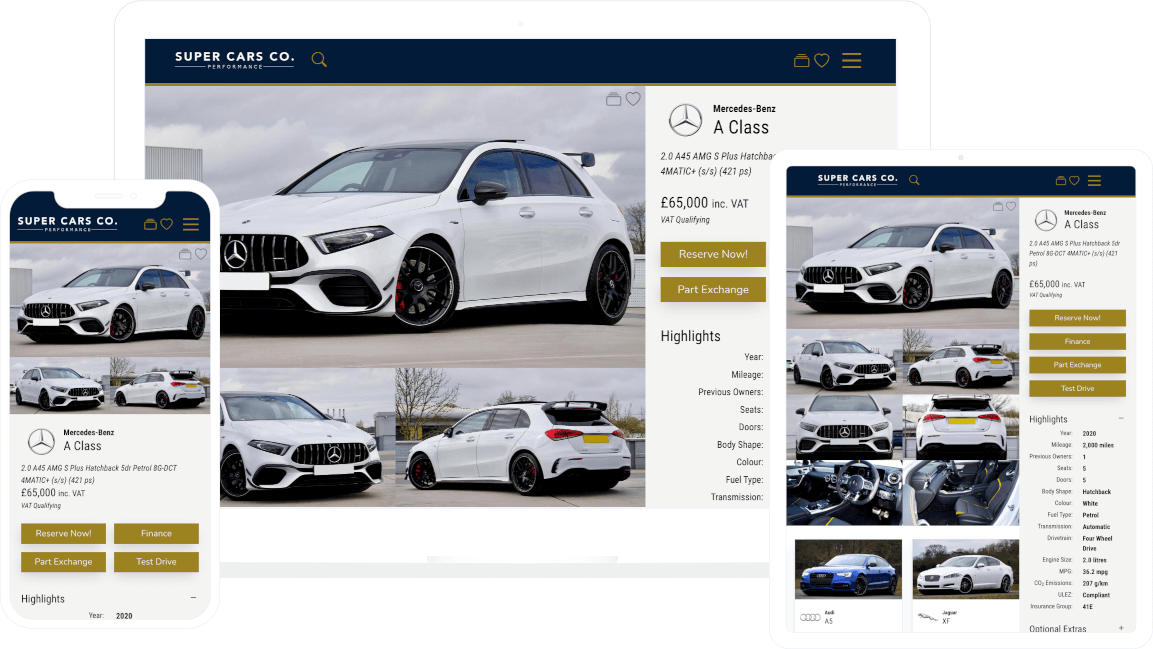 MotorDesk - Car Sales Website - Responsive Websites - Browse Vehicles - Multiple Devices