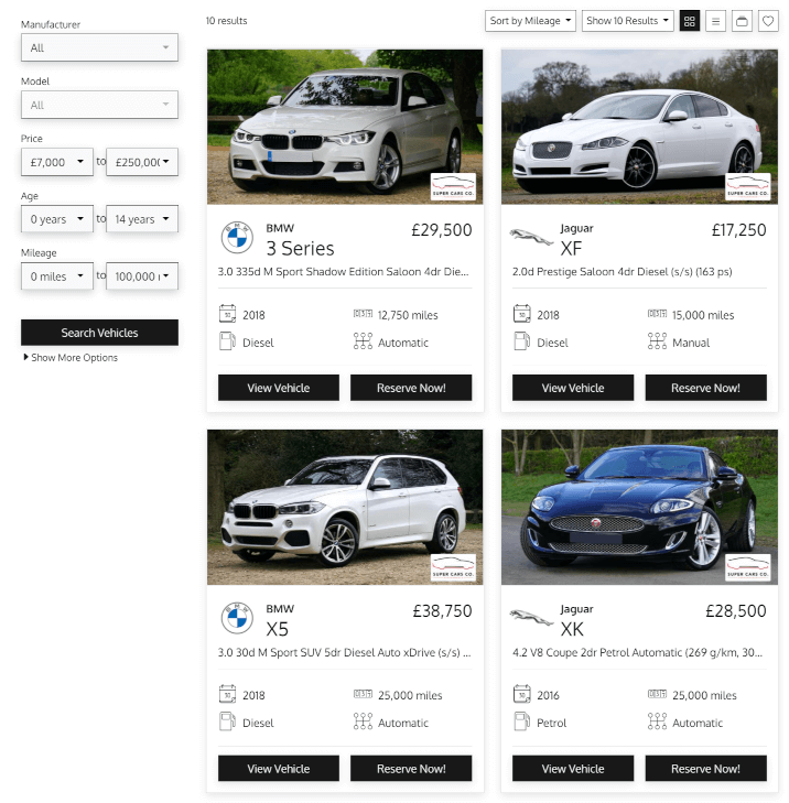 MotorDesk - WordPress Website - Car Inventory Search